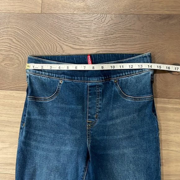 SPANX Distressed Denim Jegging Jeans Leggings Pants Shapewear Raw Hem Medium - Picture 5 of 15